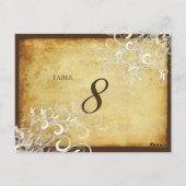 PixDezines  Cream wervelt tafelkaarten Briefkaart (Achterkant)