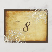 PixDezines  Cream wervelt tafelkaarten Briefkaart (Voorkant)