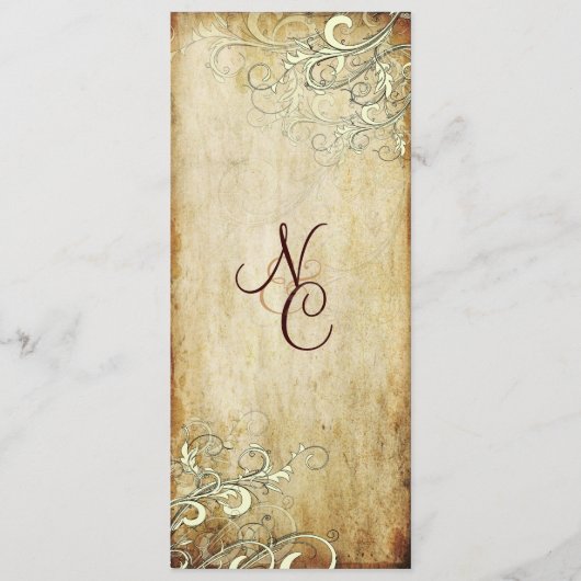 PixDezines  crème zwaait trouwprogramma's Programmakaart (Voorkant)