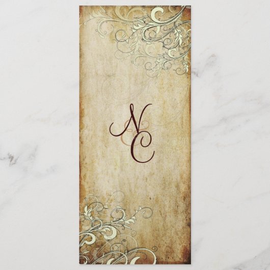 PixDezines crème zwaait trouwprogramma's Programmakaart (Voorkant)