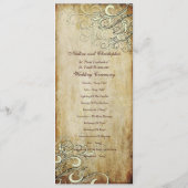 PixDezines crème zwaait trouwprogramma's Programmakaart (Achterkant)