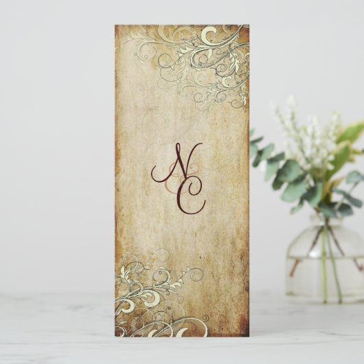 PixDezines  crème zwaait trouwprogramma's Programmakaart (Staand voorkant)