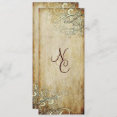 PixDezines crème zwaait trouwprogramma's Programmakaart (Voorkant / Achterkant)