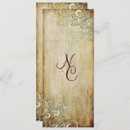 PixDezines  crème zwaait trouwprogramma's Programmakaart (Voorkant / Achterkant)