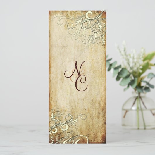 PixDezines crème zwaait trouwprogramma's Programmakaart (Staand voorkant)