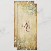 PixDezines  crème zwaait trouwprogramma's Programmakaart (Voorkant / Achterkant)