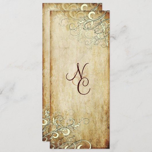 PixDezines crème zwaait trouwprogramma's Programmakaart (Voorkant / Achterkant)