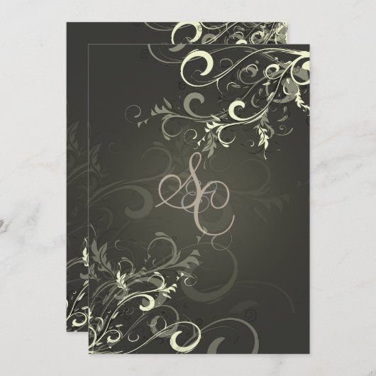 PixDezines crèmezirls+grafiet Kaart (Voorkant / Achterkant)