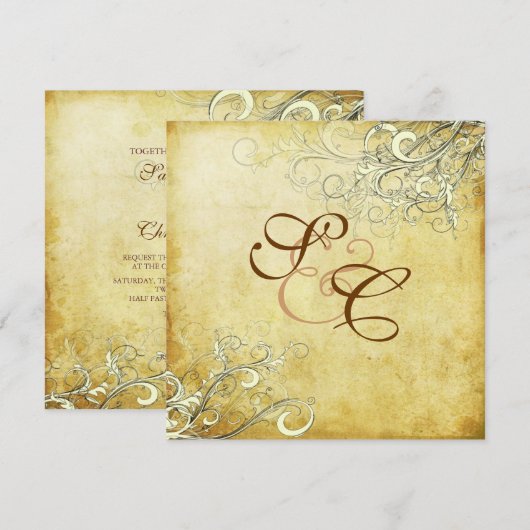 PixDezines crèmezwenken Kaart (Voorkant / Achterkant)