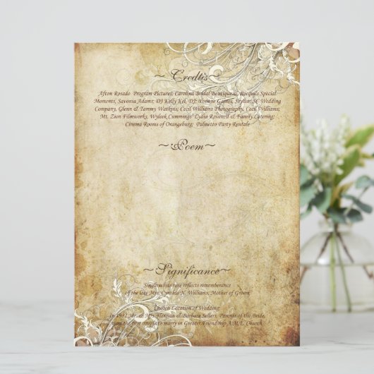 PixDezines crèmezwenken Programmakaart (Staand voorkant)