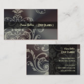 PixDezines Crest Damask+Geborsteld Staal Visitekaartje (Voorkant / Achterkant)