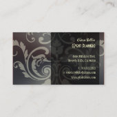 PixDezines Crest Damask+Geborsteld Staal Visitekaartje (Achterkant)