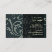 PixDezines Crest Damask Visitekaartje (Achterkant)