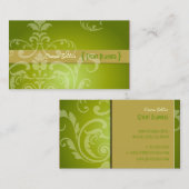 PixDezines Crest Damask Visitekaartje (Voorkant / Achterkant)