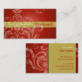 PixDezines Crest Damask Visitekaartje (Voorkant / Achterkant)