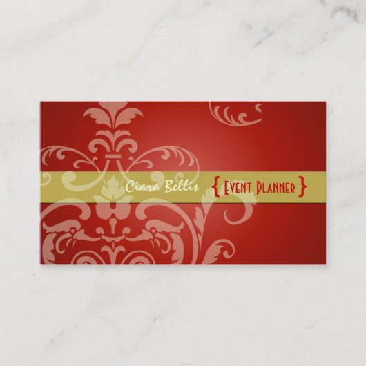 PixDezines Crest Damask Visitekaartje (Voorkant)