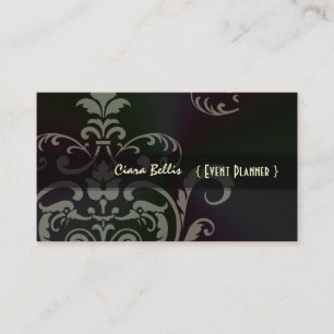 PixDezines Crest Damask Visitekaartje