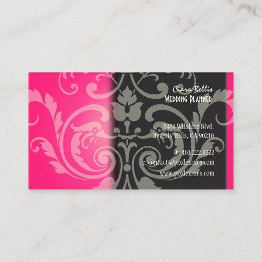 PixDezines Crest Damask Visitekaartje (Achterkant)