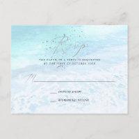 PixDezines Crystal Blue Coastal Calligraphy RSVP