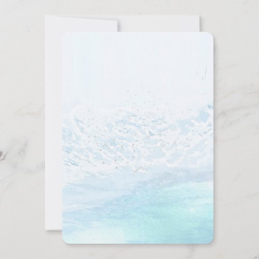 PixDezines Crystal Blue Shoreline, Beach Weddensch Kaart (Achterkant)