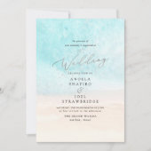 PixDezines Crystal Blue Shoreline, Beach Wedding Kaart (Voorkant)