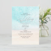 PixDezines Crystal Blue Shoreline, Beach Wedding Kaart (Staand voorkant)