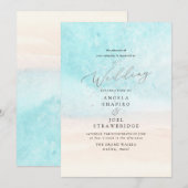 PixDezines Crystal Blue Shoreline, Beach Wedding Kaart (Voorkant / Achterkant)