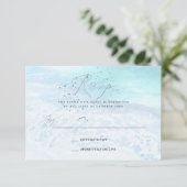 PixDezines Crystal Blue Shoreline, Sand n Zee RSVP Kaart (Staand voorkant)