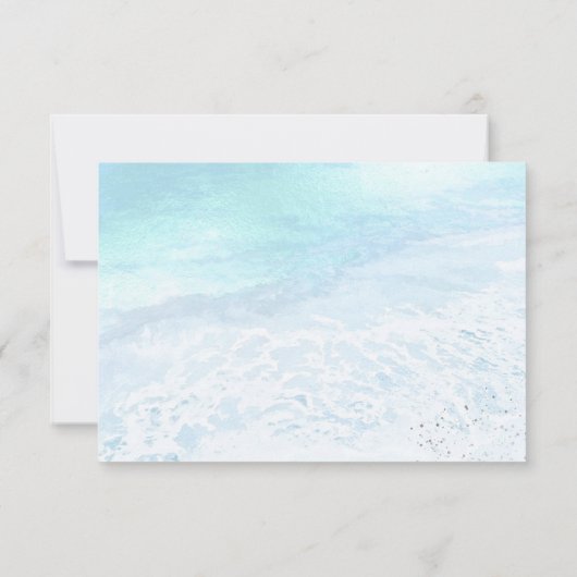PixDezines Crystal Blue Shoreline, Sand n Zee RSVP Kaart (Achterkant)