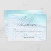 PixDezines Crystal Blue Shoreline, Sand n Zee RSVP Kaart (Voorkant / Achterkant)