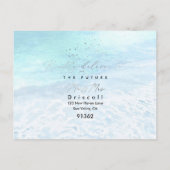 PixDezines Crystal Blue, Strand RSVP een maaltijd Uitnodiging Briefkaart (Achterkant)