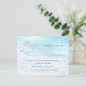 PixDezines Crystal Blue, Strand RSVP een maaltijd Uitnodiging Briefkaart (Staand voorkant)