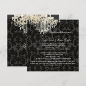 PixDezines Crystal Chandelier + Baroque Damask Kaart (Voorkant / Achterkant)