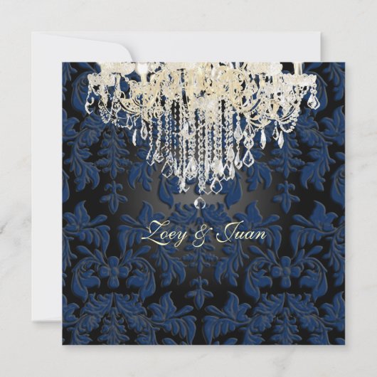 PixDezines Crystal Chandelier + Baroque Damask Kaart (Achterkant)