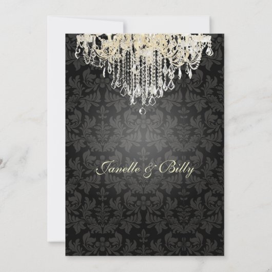 PixDezines Crystal Chandelier+baroque damask Kaart (Achterkant)
