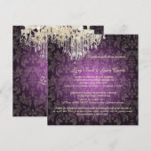 PixDezines Crystal Chandelier + Baroque Damask Kaart (Voorkant / Achterkant)