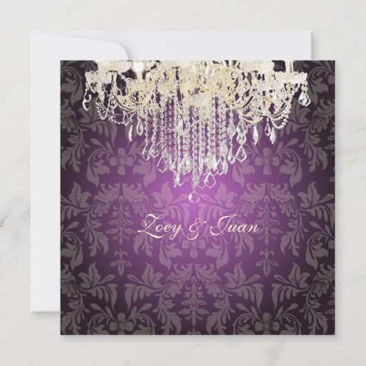 PixDezines Crystal Chandelier + Baroque Damask Kaart (Achterkant)