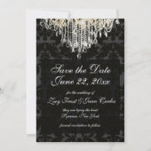 PixDezines crystal chandelier/Baroque Damask Save The Date (Voorkant)
