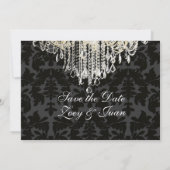 PixDezines crystal chandelier/Baroque Damask Save The Date (Achterkant)