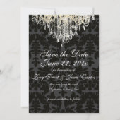 PixDezines crystal chandelier/Baroque Damask Save The Date (Voorkant)