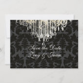PixDezines crystal chandelier/Baroque Damask Save The Date (Achterkant)