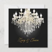 PixDezines Crystal Chandelier + Damask/black+white Kaart (Achterkant)