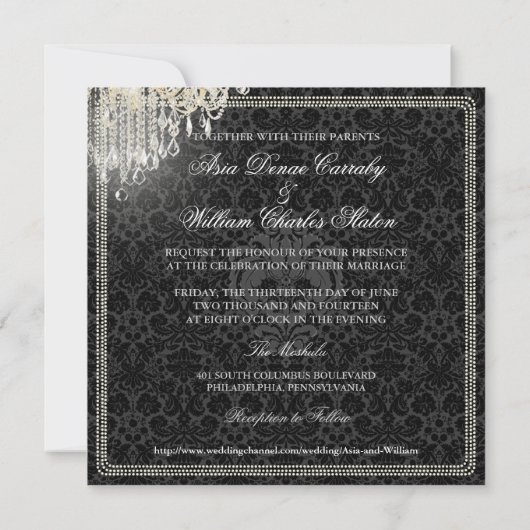 PixDezines crystal chandelier/desiree damask Kaart (Achterkant)