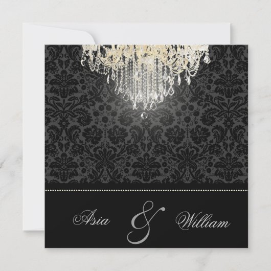 PixDezines crystal chandelier/desiree damask Kaart (Voorkant)