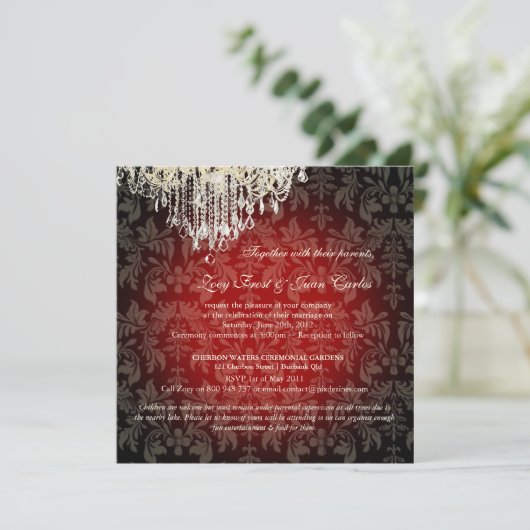 PixDezines Crystal Chandelier/DIY achtergrondkleur Kaart (Staand voorkant)