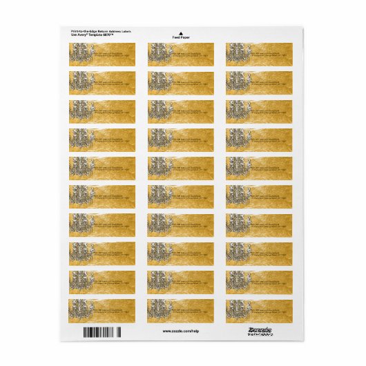 PixDezines crystal chandelier/faux gold foil Etiket (Full Sheet)