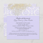 PixDezines Crystal Chandelier+Moiré Damask/paars Kaart (Voorkant / Achterkant)