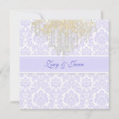 PixDezines Crystal Chandelier+Moiré Damask/paars Kaart (Achterkant)