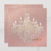 PixDezines Crystal Chandelier, Pink Baroque Kaart (Voorkant / Achterkant)