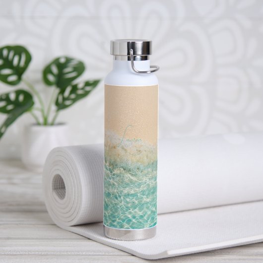 PixDezines Crystal Clear Shoreline Beach Waterfles (Yoga)